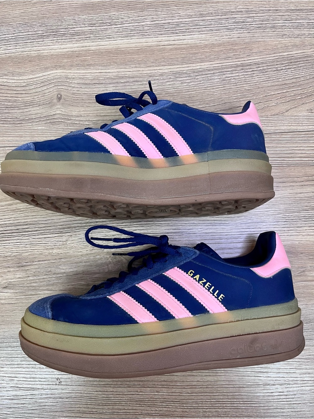 Adidas Gazelle Bold in Dark Blue and Pink Spark Platform Size 6.5 - Picture 6 of 11